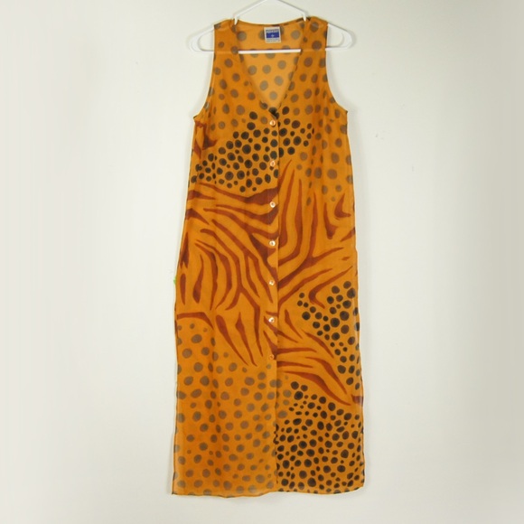 La Perla Dresses & Skirts - Vintage Aquasuit by La Perla Animal Print Sleeveless Cover Maxi Dress